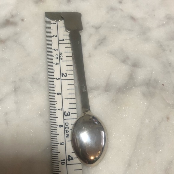 VTG 900 Silver Columbia Mini Souvenir Collectible Spoon Coffee Bean Eagle 4” - Picture 4 of 4